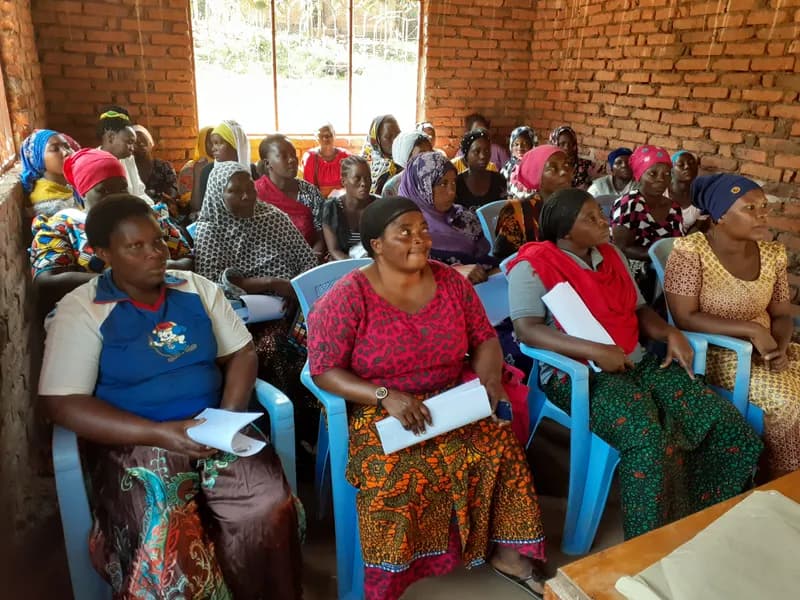 A women's group meeting supported by TISER